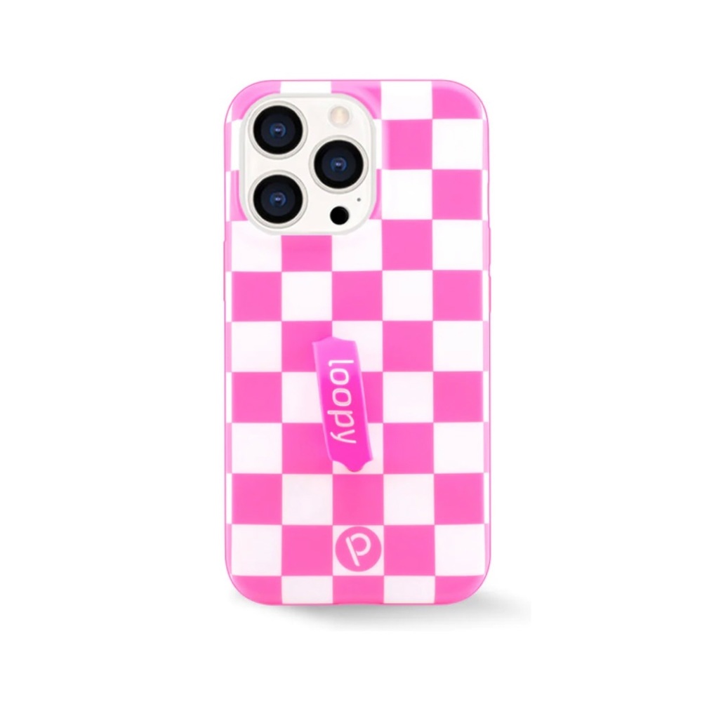 Pink & White Checkered Loopy Case